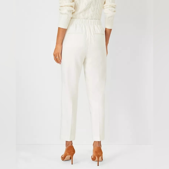 Ann Taylor Easy Ankle High Rise Pull On Pant, White, Women's Size XXS - Picture 4 of 11
